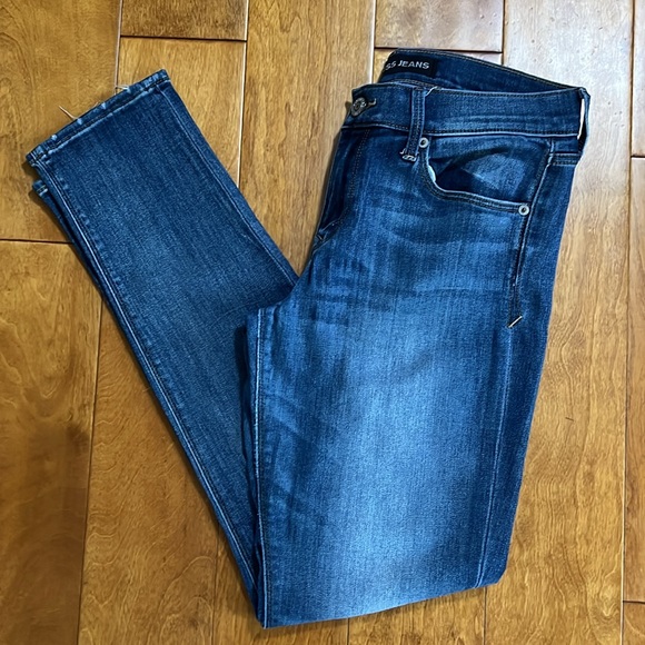 Express Y2K Super Skinny Mid Rise Jeans Size 6R Classic Distressed Casual - Picture 14 of 16